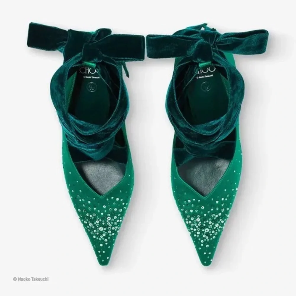 New Jimmy Choo x Sailor Moon Neptune 80 Satin Crystal Pump